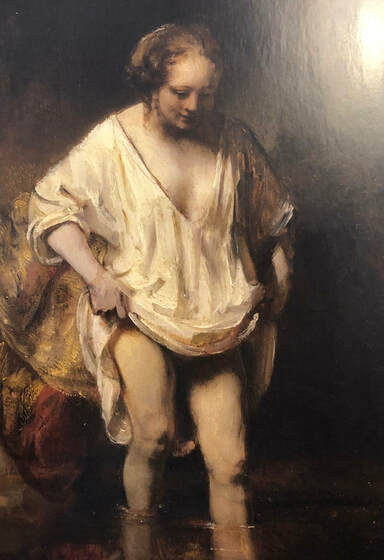 Schilderij De baadster - Rembrandt